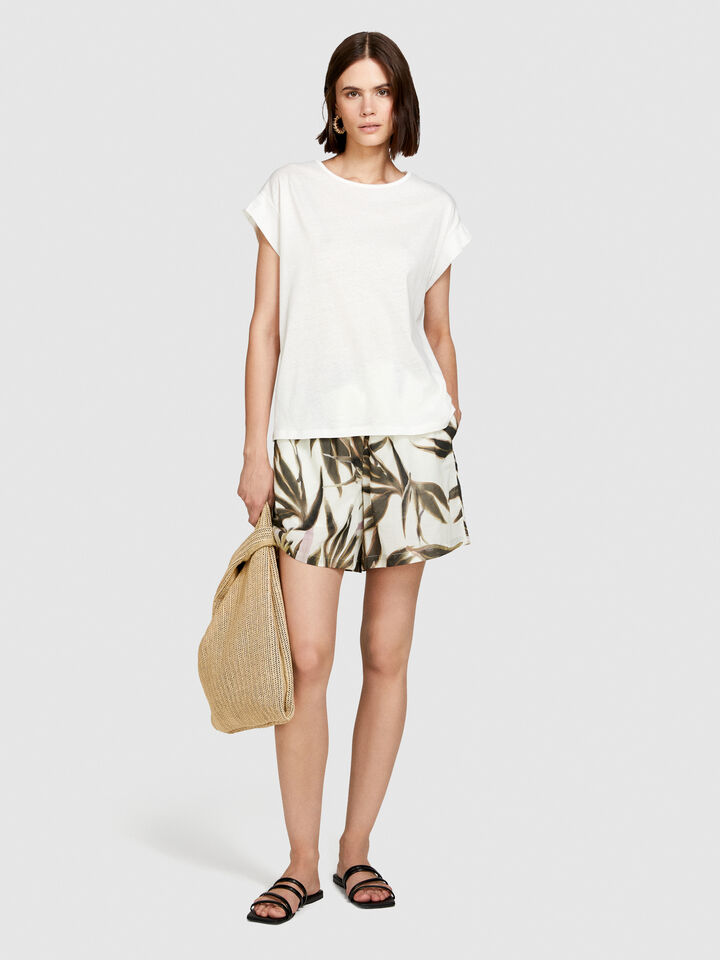 Slub t-shirt - women's short sleeve t-shirts - White | Sisley image number 1